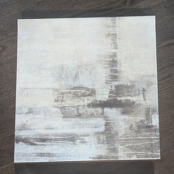 EUC Two 14" Square Wall Art Canvas Pieces Blue and Grey Hues "Viscosity" - Picture 5 of 9